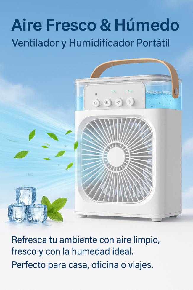 Ventilador Enfriador 4 en 1 | Potente, Portátil y Ultra Silencioso